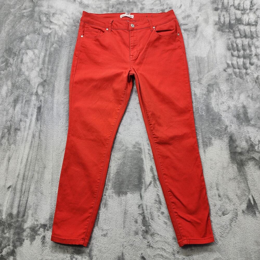 Artisan NY Jeans Womens 12 Orange Mid Rise Skinny Leg Ankle Stretch Denim Casual